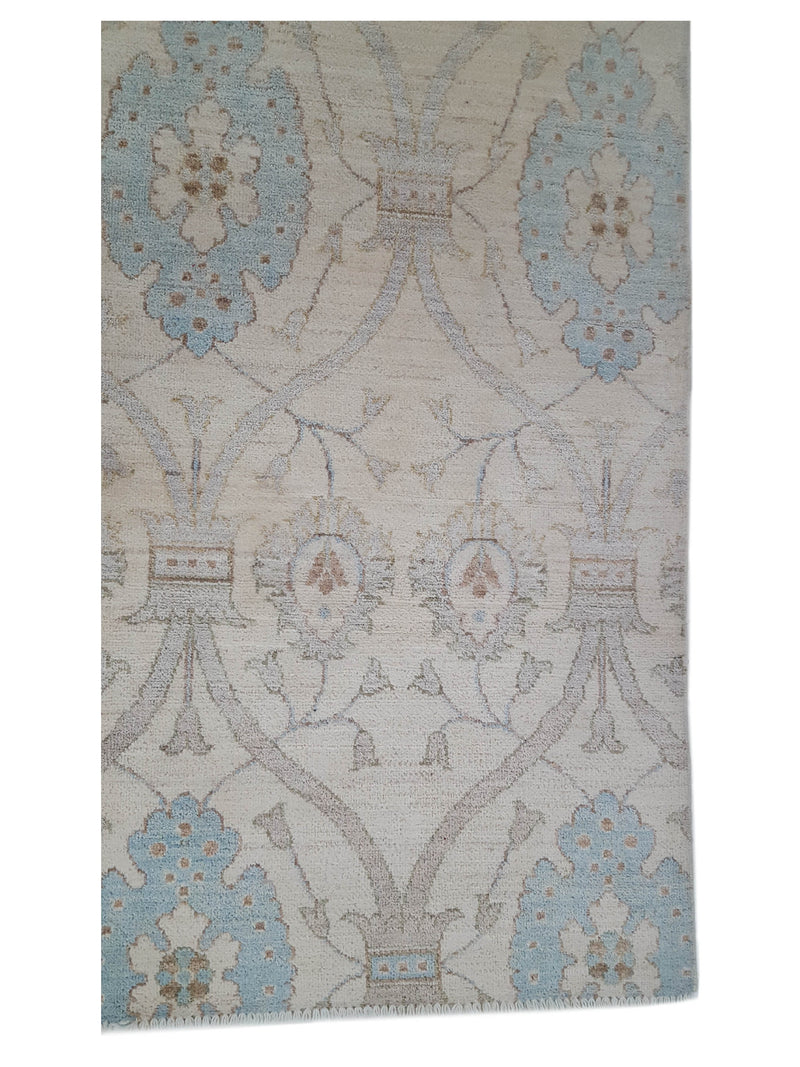 Pacific Ziegler 40443 Ivory Baby Blue Transitional Hand Knotted Rug