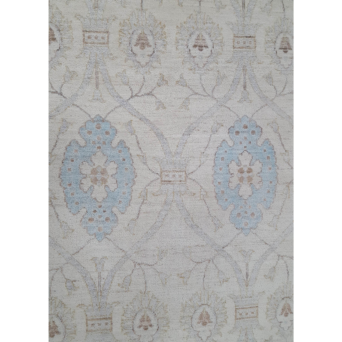 Pacific Ziegler 40443 Ivory Baby Blue Transitional Hand Knotted Rug