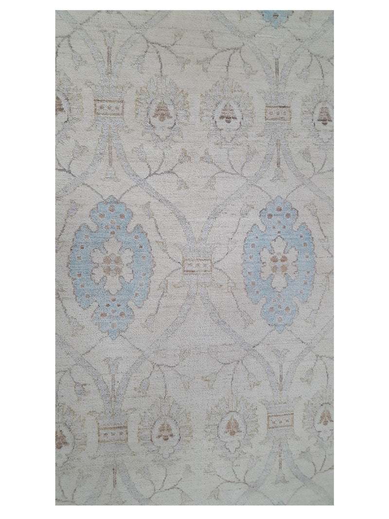 Pacific Ziegler 40443 Ivory Baby Blue Transitional Hand Knotted Rug