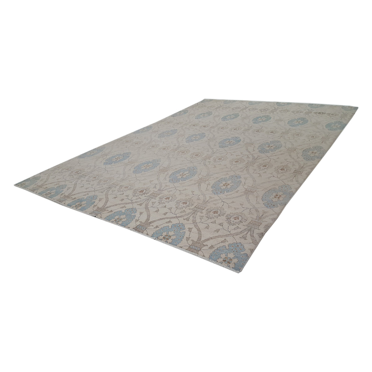 Pacific Ziegler 40443 Ivory Baby Blue Transitional Hand Knotted Rug