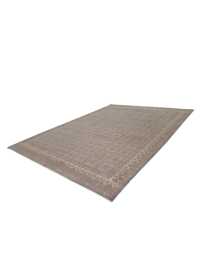 Pacific Ziegler 40445 Grey Ivory Transitional Hand Knotted Rug