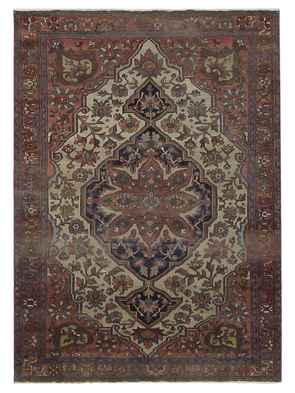 Fasa Antique Sarouk Farahan  Cream Brown Traditional