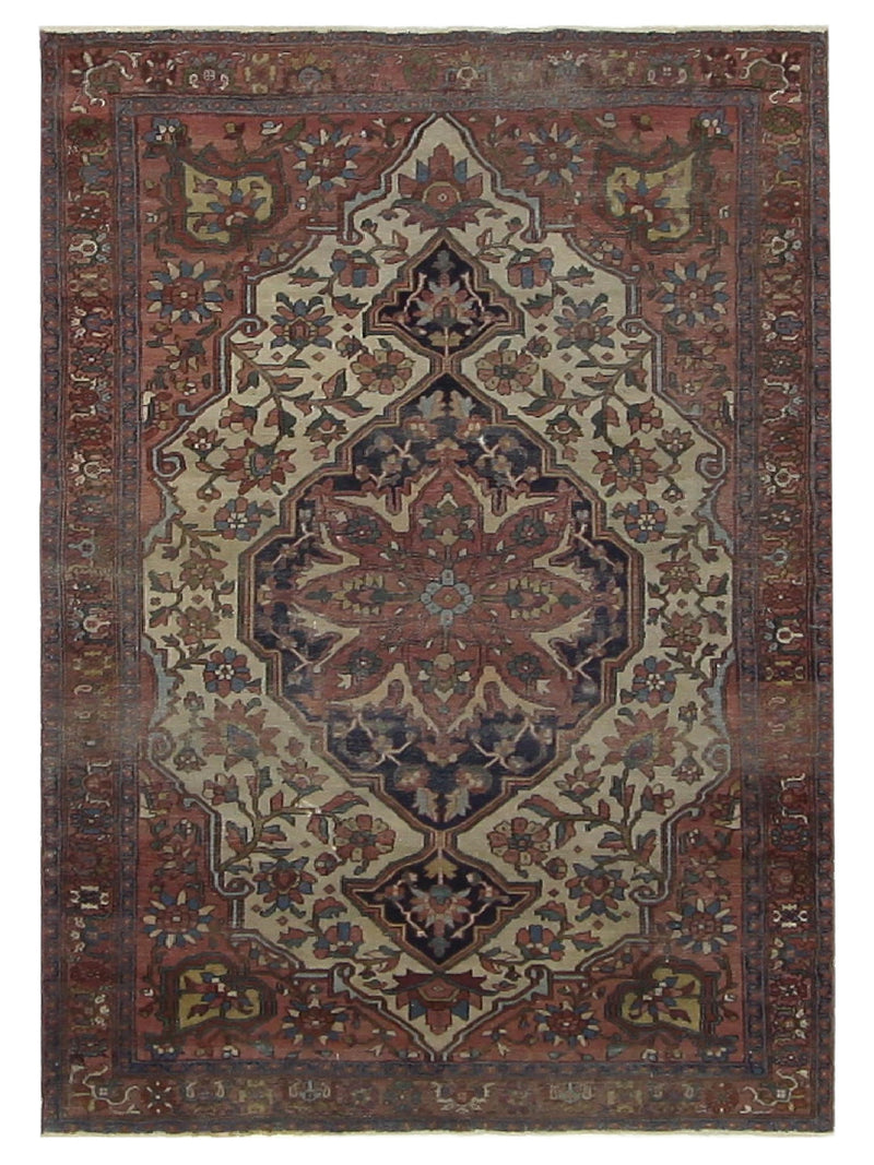 Fasa Antique Sarouk Farahan  Cream Brown Traditional