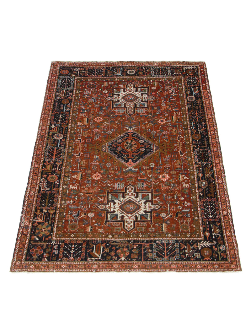 Pacific Karajah 40449 Burgundy Black Traditional Hand Knotted Rug