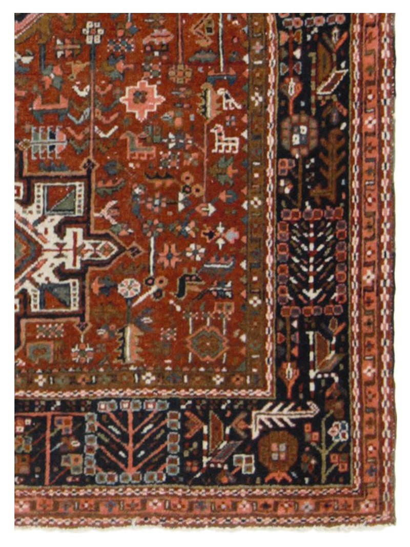 Pacific Karajah 40449 Burgundy Black Traditional Hand Knotted Rug