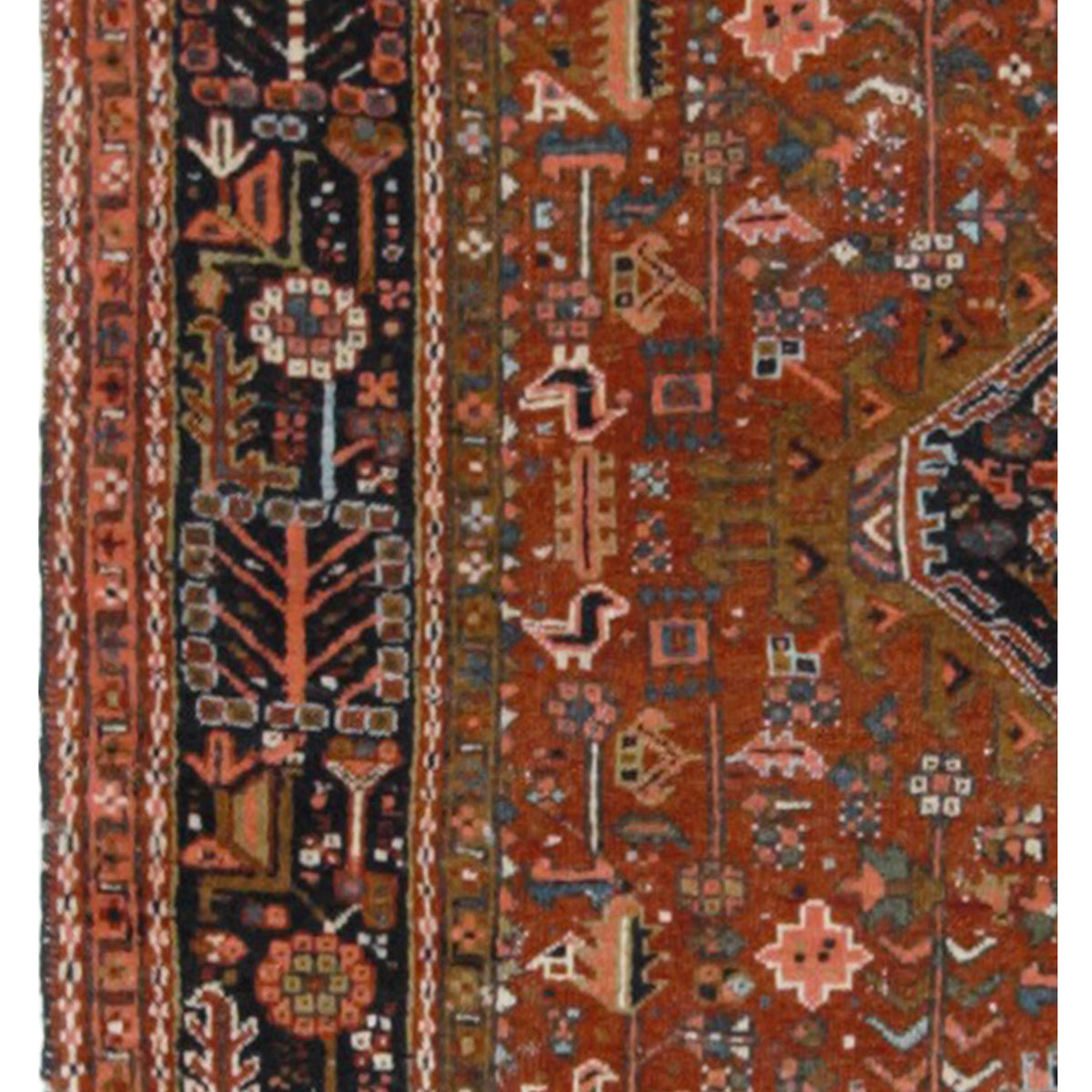 Pacific Karajah 40449 Burgundy Black Traditional Hand Knotted Rug
