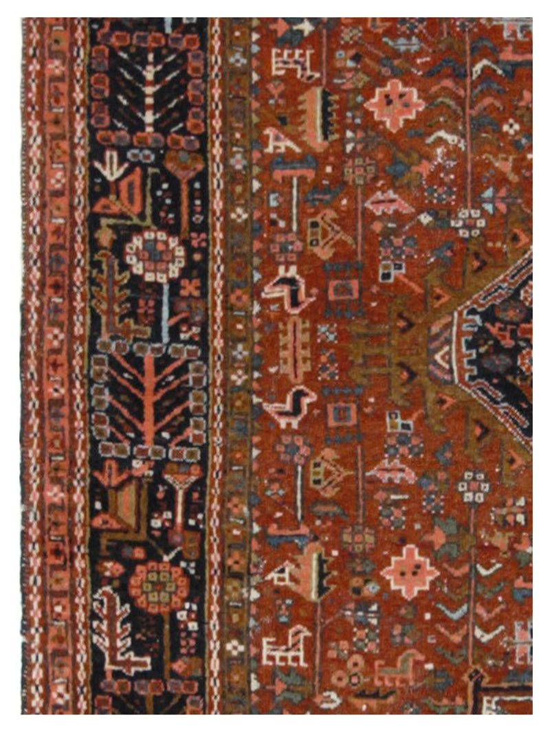 Pacific Karajah 40449 Burgundy Black Traditional Hand Knotted Rug