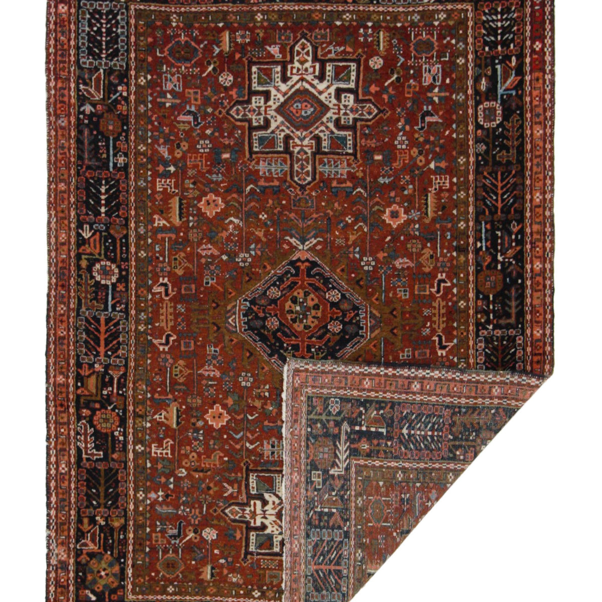 Pacific Karajah 40449 Burgundy Black Traditional Hand Knotted Rug