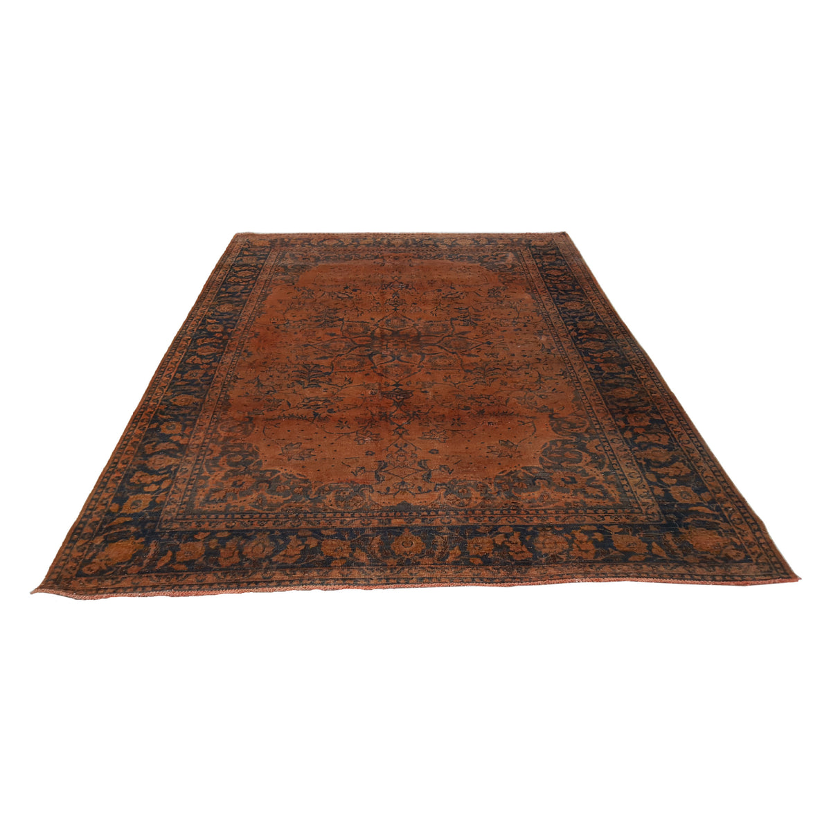 Pacific Overdyed 40470 Orange Black Transitional Hand Knotted Rug