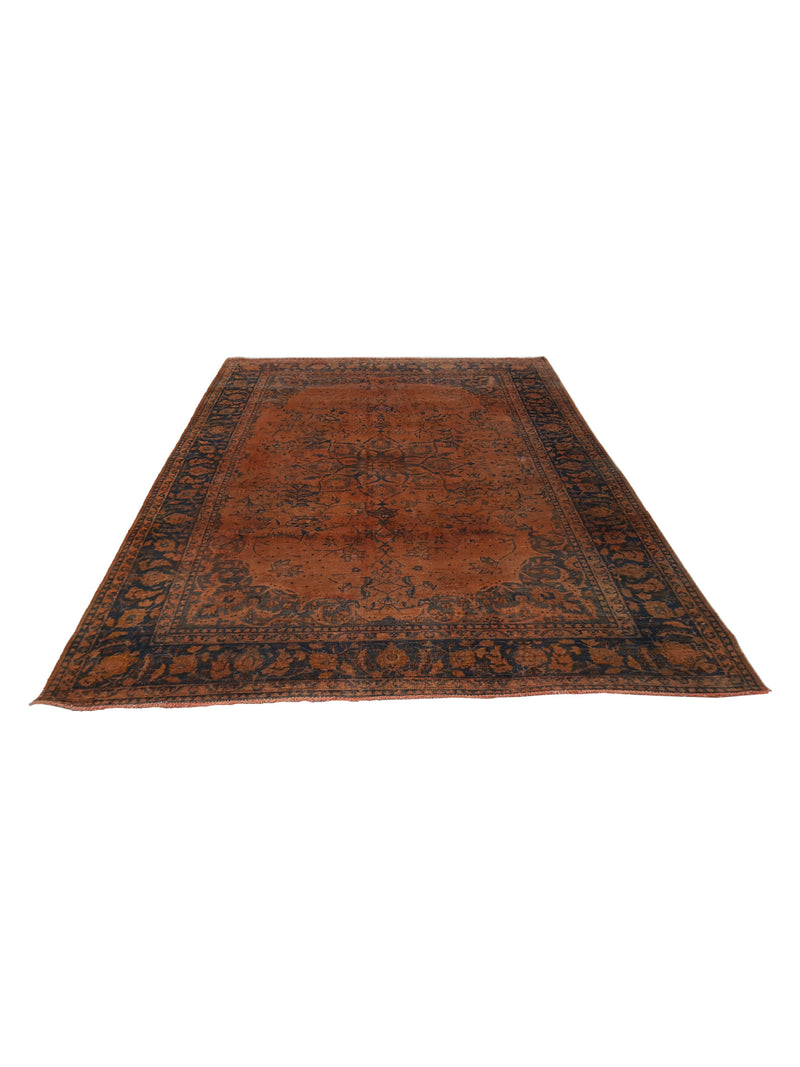 Pacific Overdyed 40470 Orange Black Transitional Hand Knotted Rug