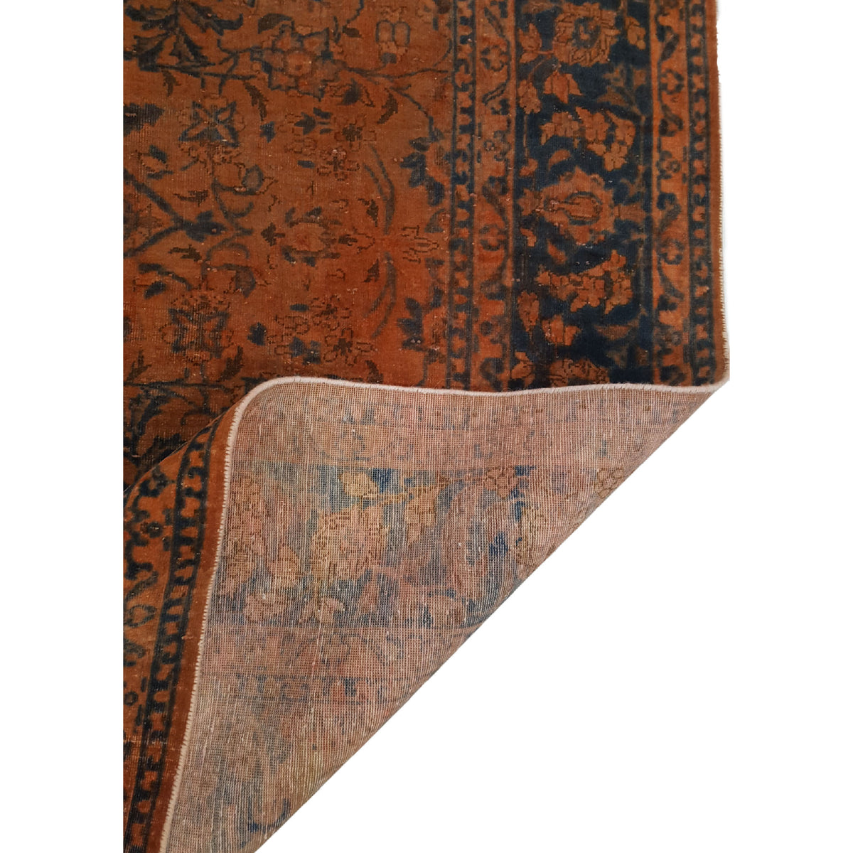 Pacific Overdyed 40470 Orange Black Transitional Hand Knotted Rug