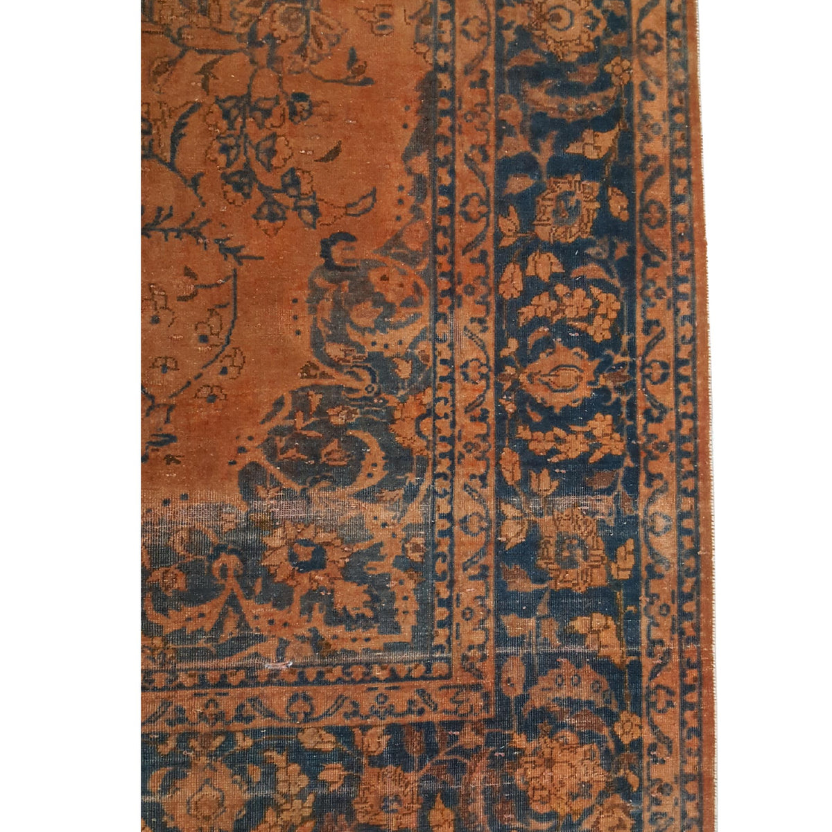 Pacific Overdyed 40470 Orange Black Transitional Hand Knotted Rug
