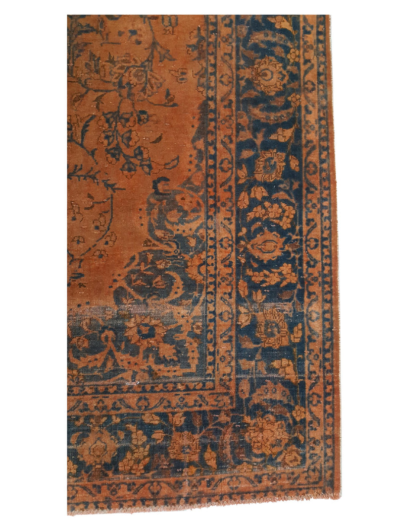 Pacific Overdyed 40470 Orange Black Transitional Hand Knotted Rug