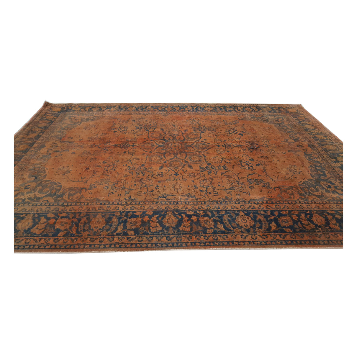 Pacific Overdyed 40470 Orange Black Transitional Hand Knotted Rug