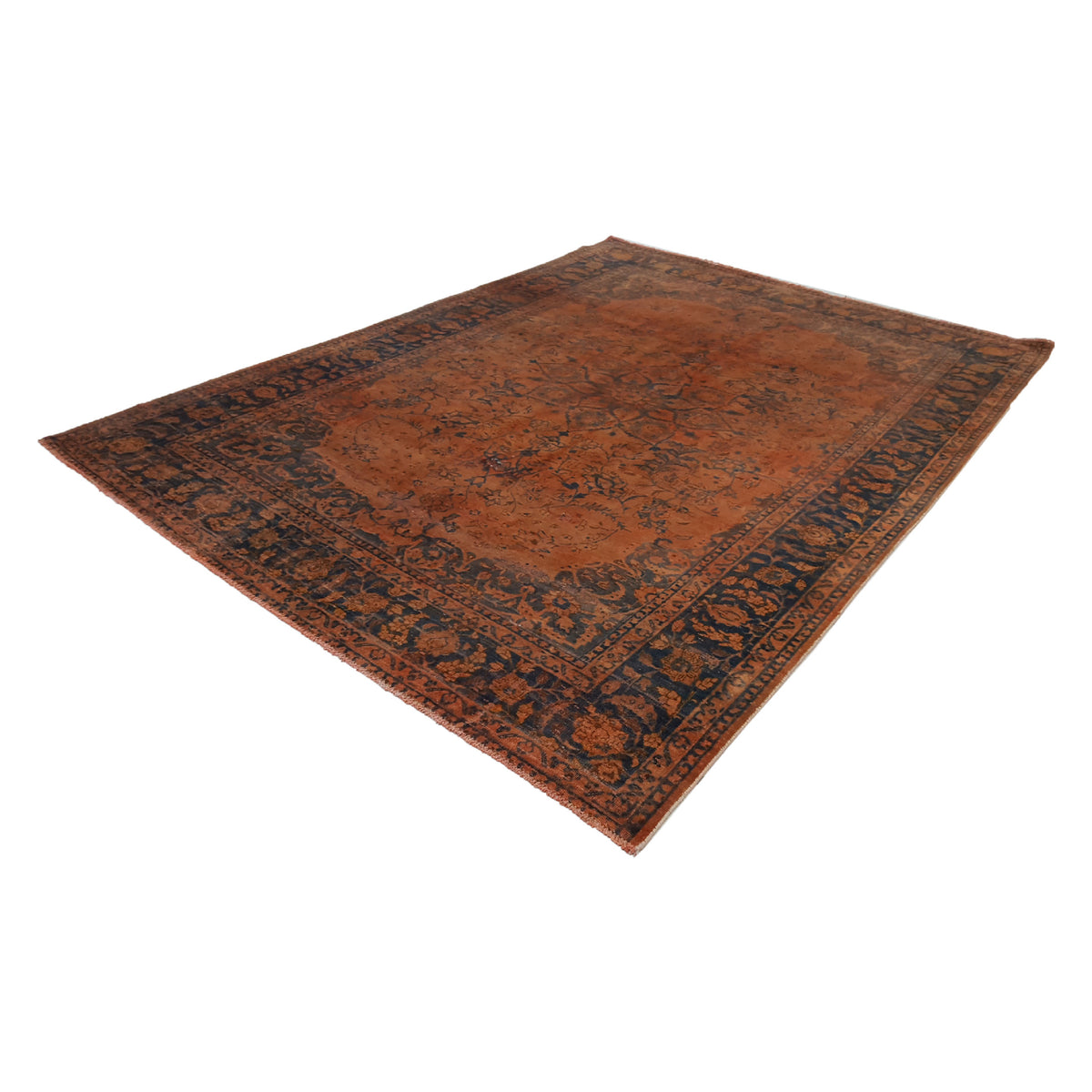 Pacific Overdyed 40470 Orange Black Transitional Hand Knotted Rug
