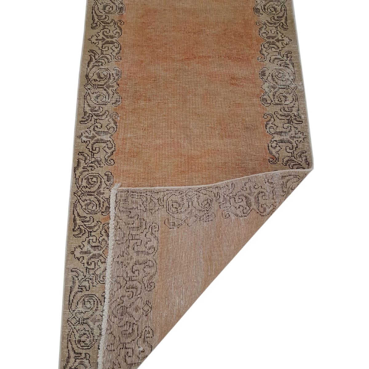 Pacific Vintage 40477 Orange Ivory Vintage Hand Knotted Rug