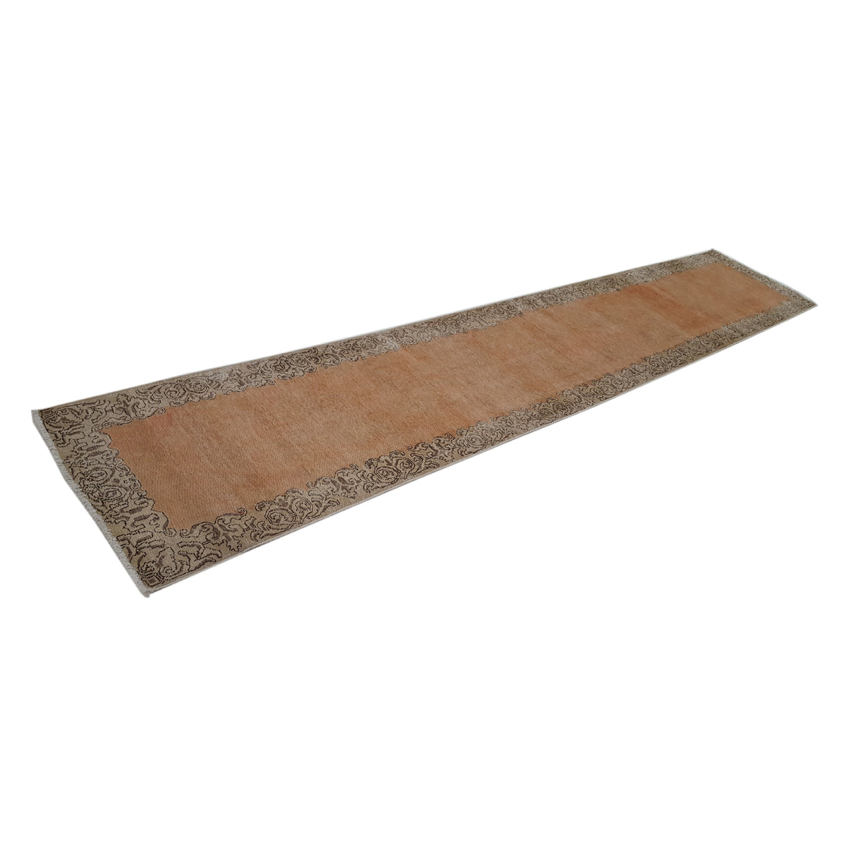 Pacific Vintage 40477 Orange Ivory Vintage Hand Knotted Rug