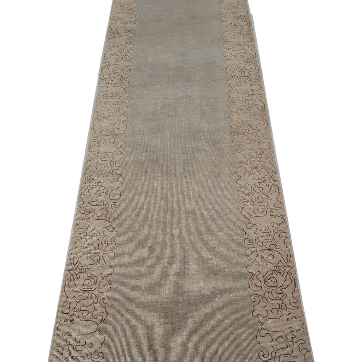 Pacific Vintage 40478 Ivory Beige Vintage Hand Knotted Rug