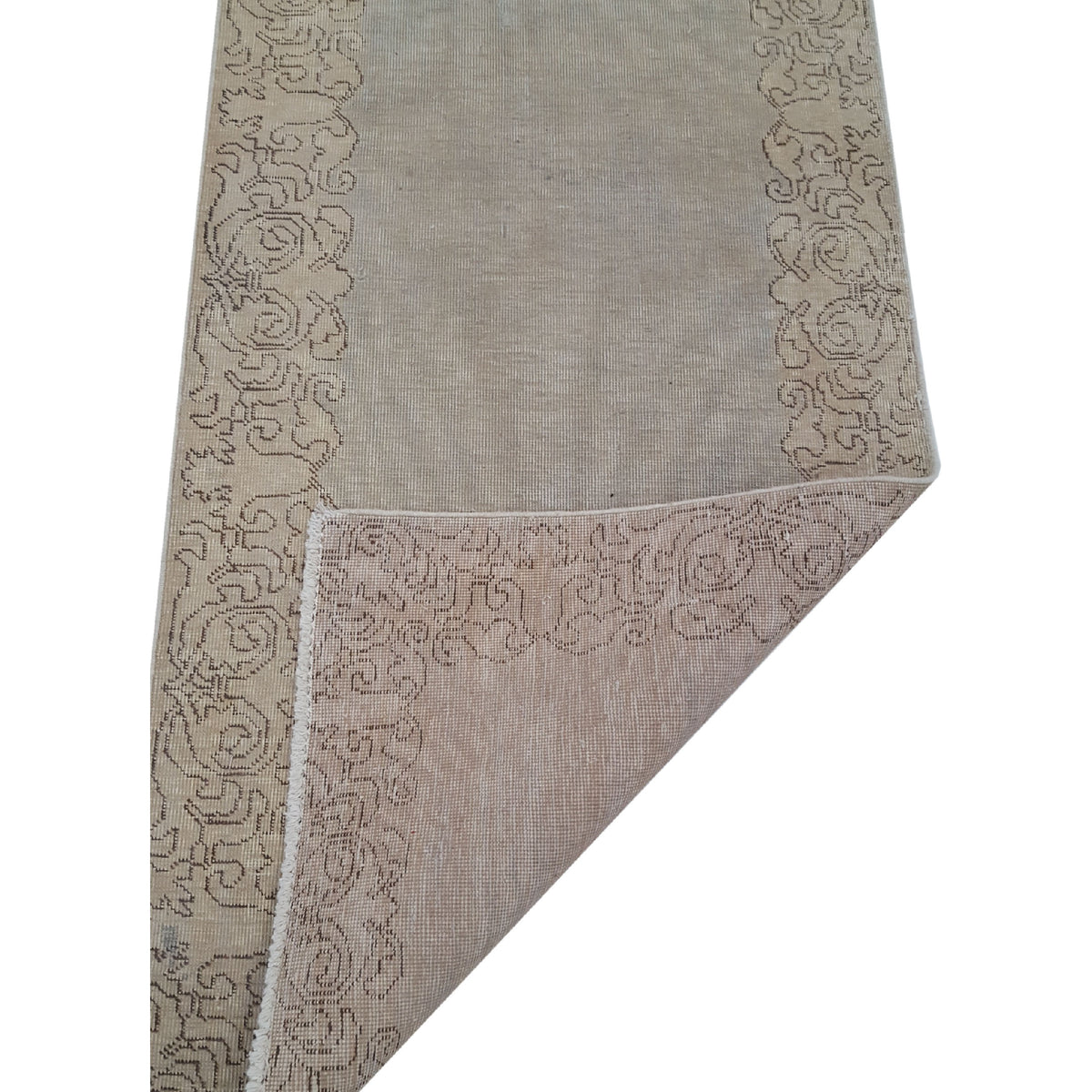 Pacific Vintage 40478 Ivory Beige Vintage Hand Knotted Rug
