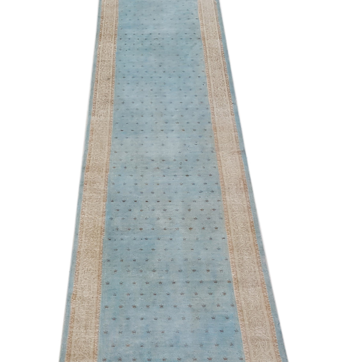 Pacific Vintage 40485 Teal Ivory Vintage Hand Knotted Rug