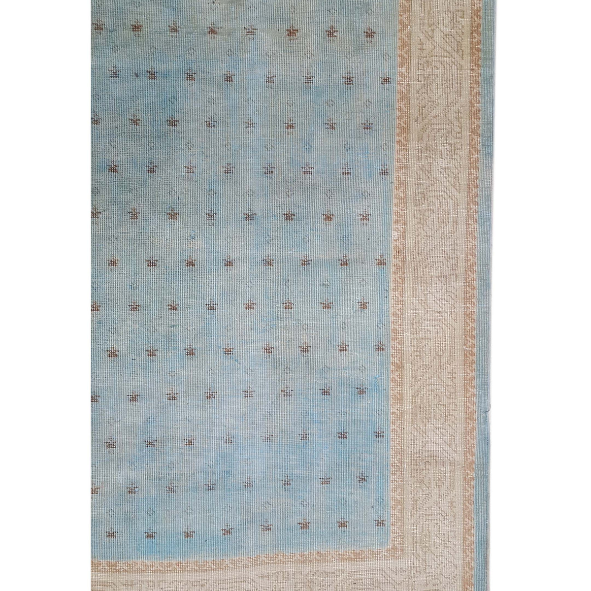 Pacific Vintage 40485 Teal Ivory Vintage Hand Knotted Rug