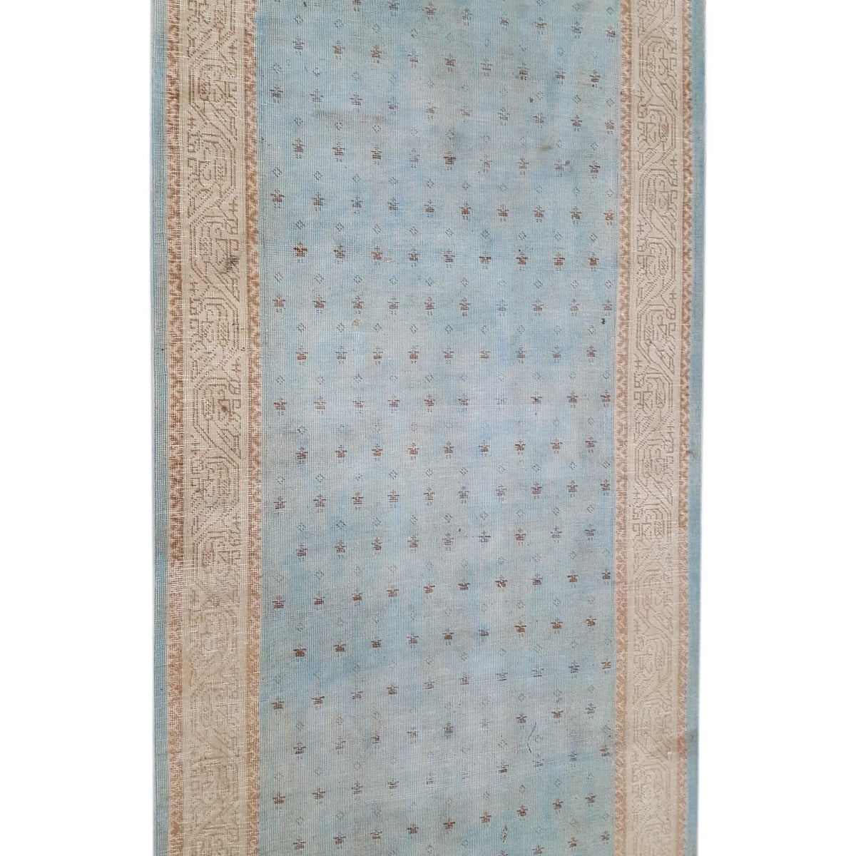 Pacific Vintage 40485 Teal Ivory Vintage Hand Knotted Rug