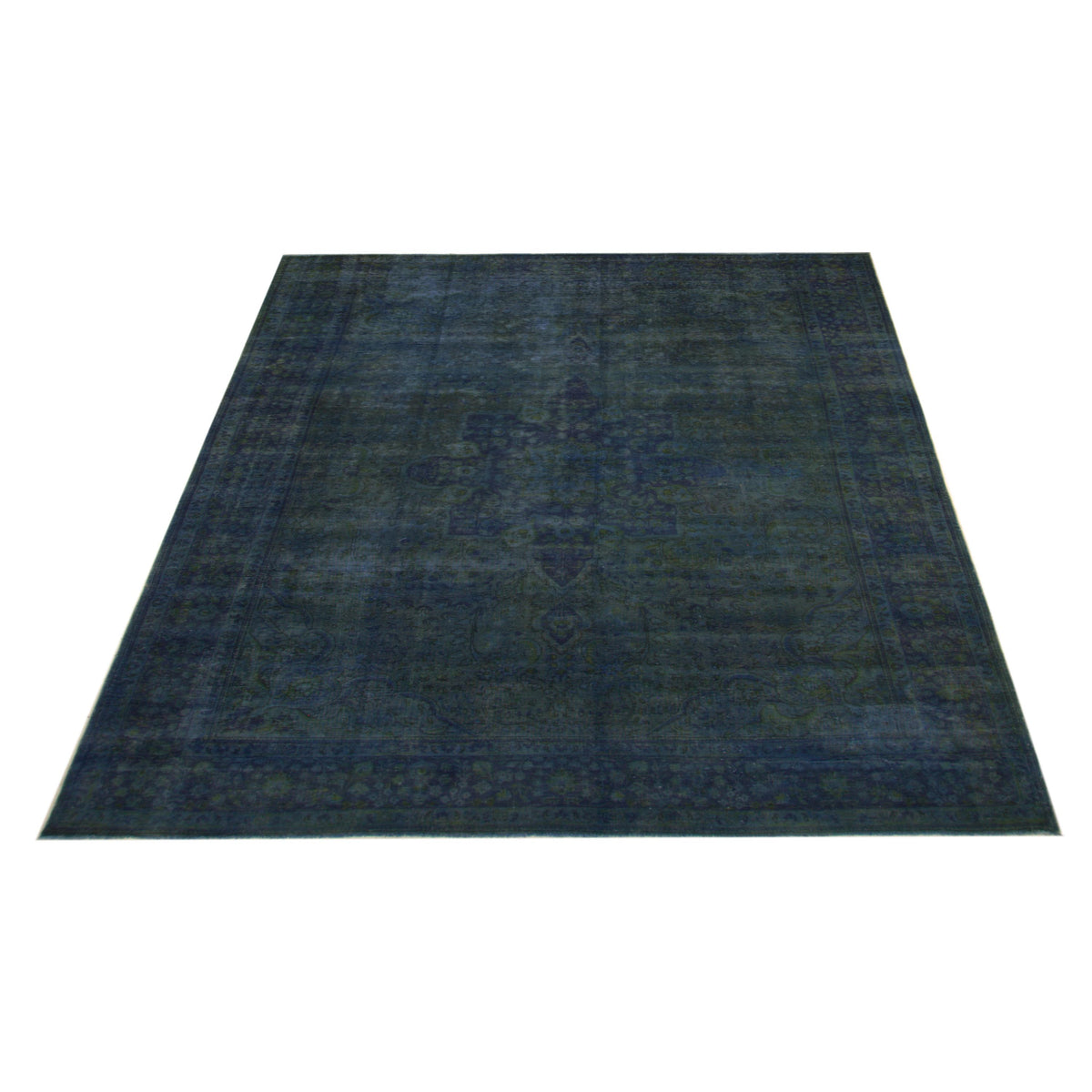 Pacific Overdyed 40502 Blue Blue Transitional Hand Knotted Rug