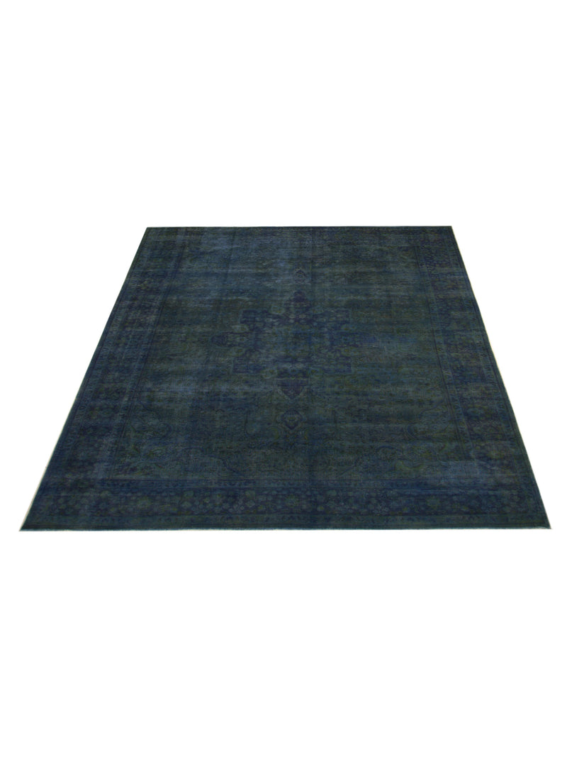 Pacific Overdyed 40502 Blue Blue Transitional Hand Knotted Rug
