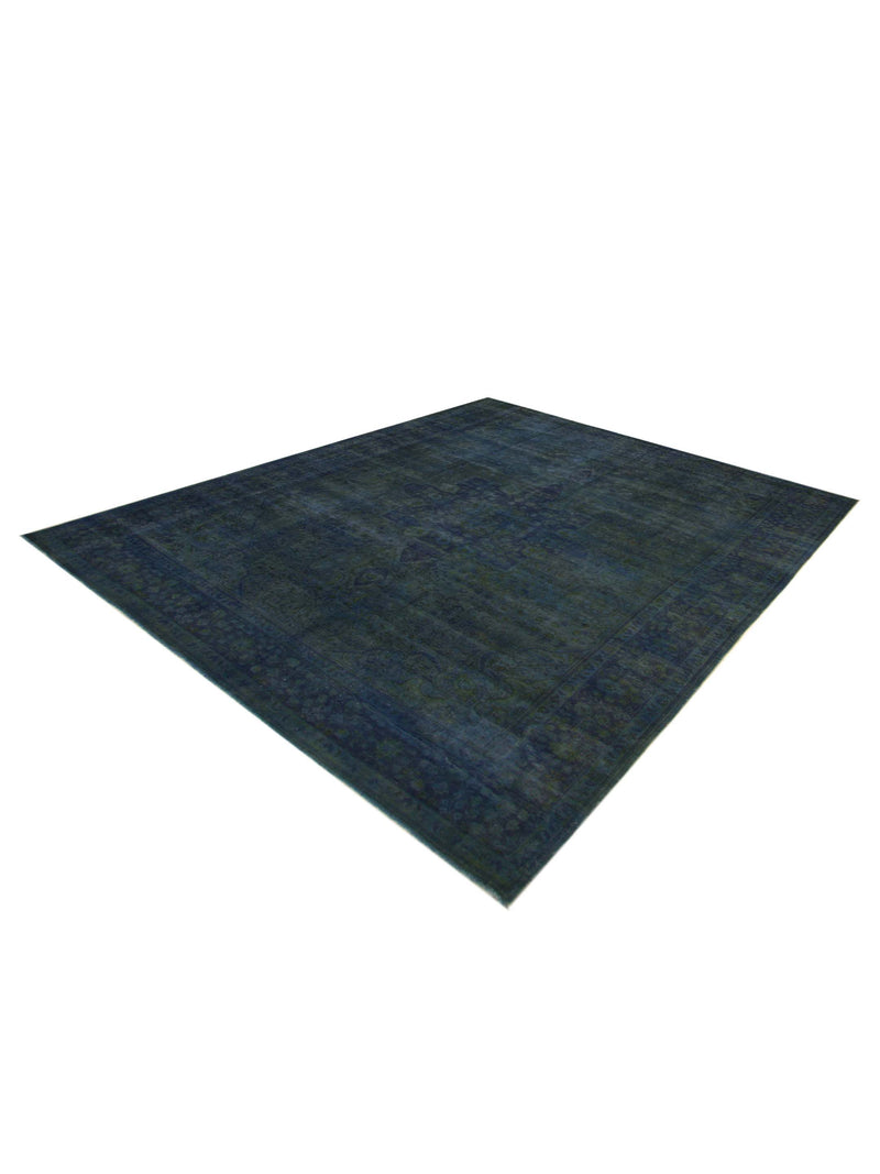Pacific Overdyed 40502 Blue Blue Transitional Hand Knotted Rug
