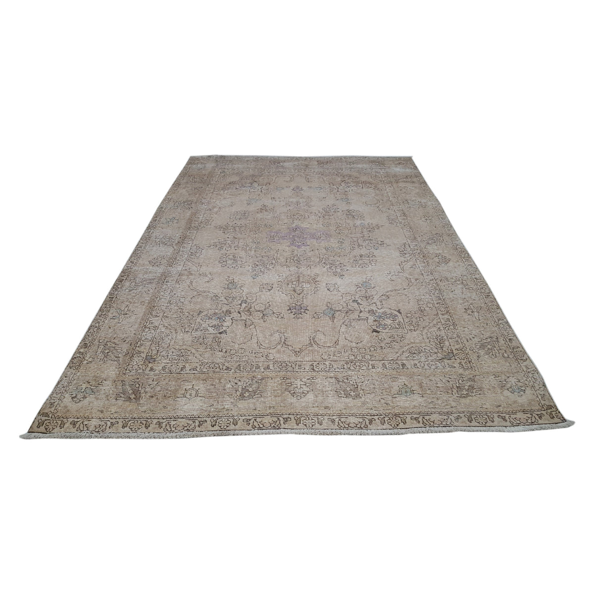Pacific Vintage 40503 Beige Beige Vintage Hand Knotted Rug