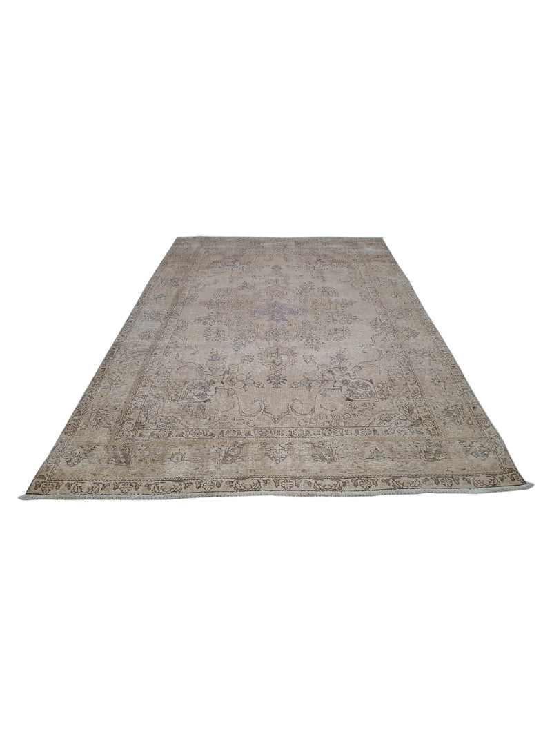 Pacific Vintage 40503 Beige Beige Vintage Hand Knotted Rug