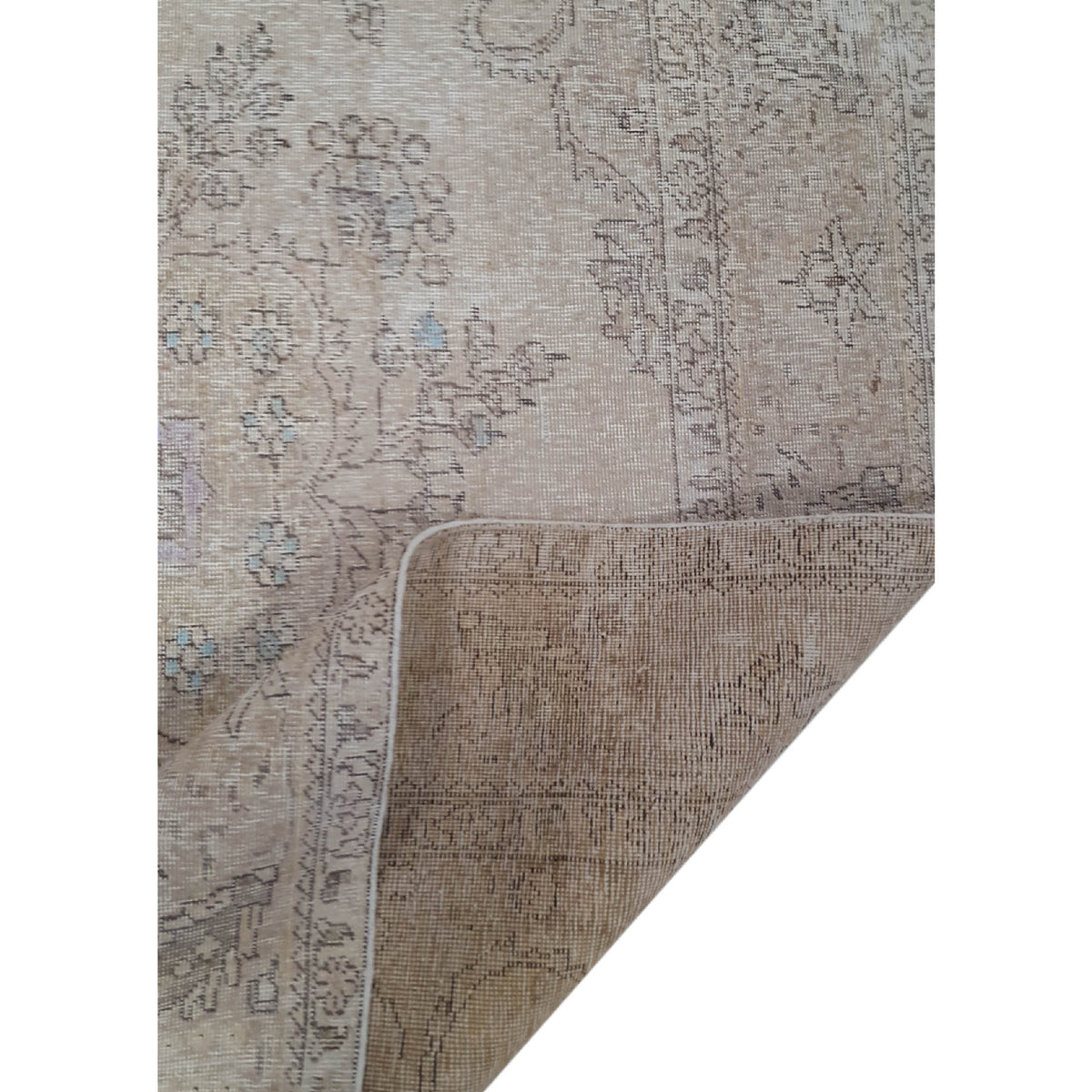 Pacific Vintage 40503 Beige Beige Vintage Hand Knotted Rug