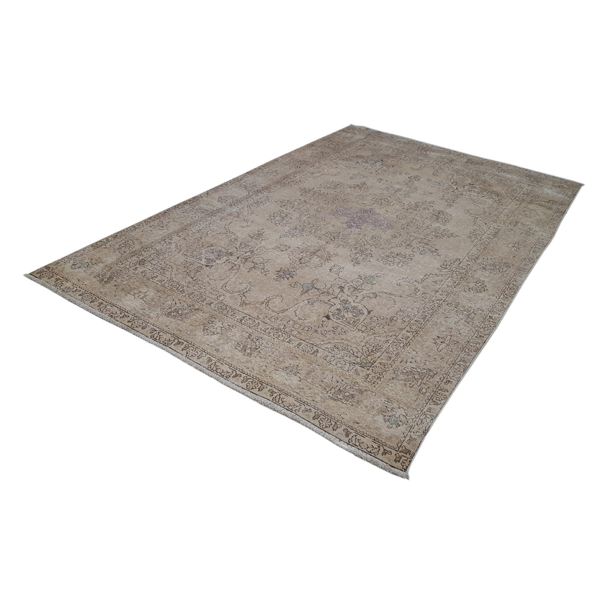 Pacific Vintage 40503 Beige Beige Vintage Hand Knotted Rug