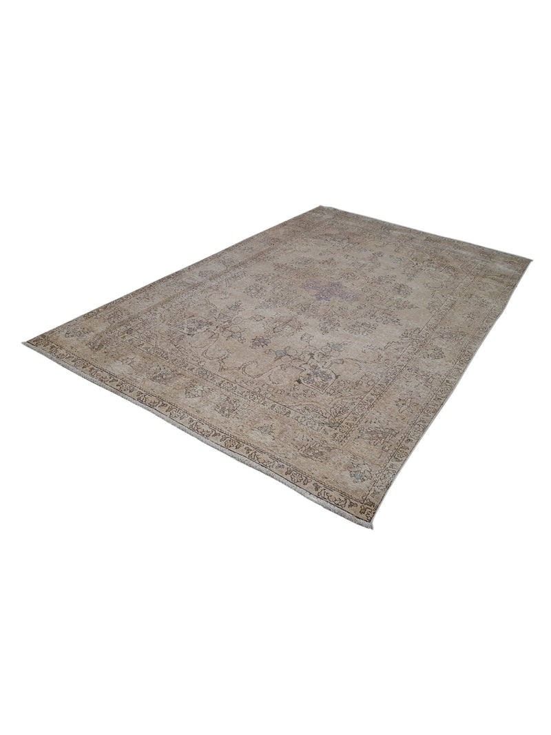 Pacific Vintage 40503 Beige Beige Vintage Hand Knotted Rug