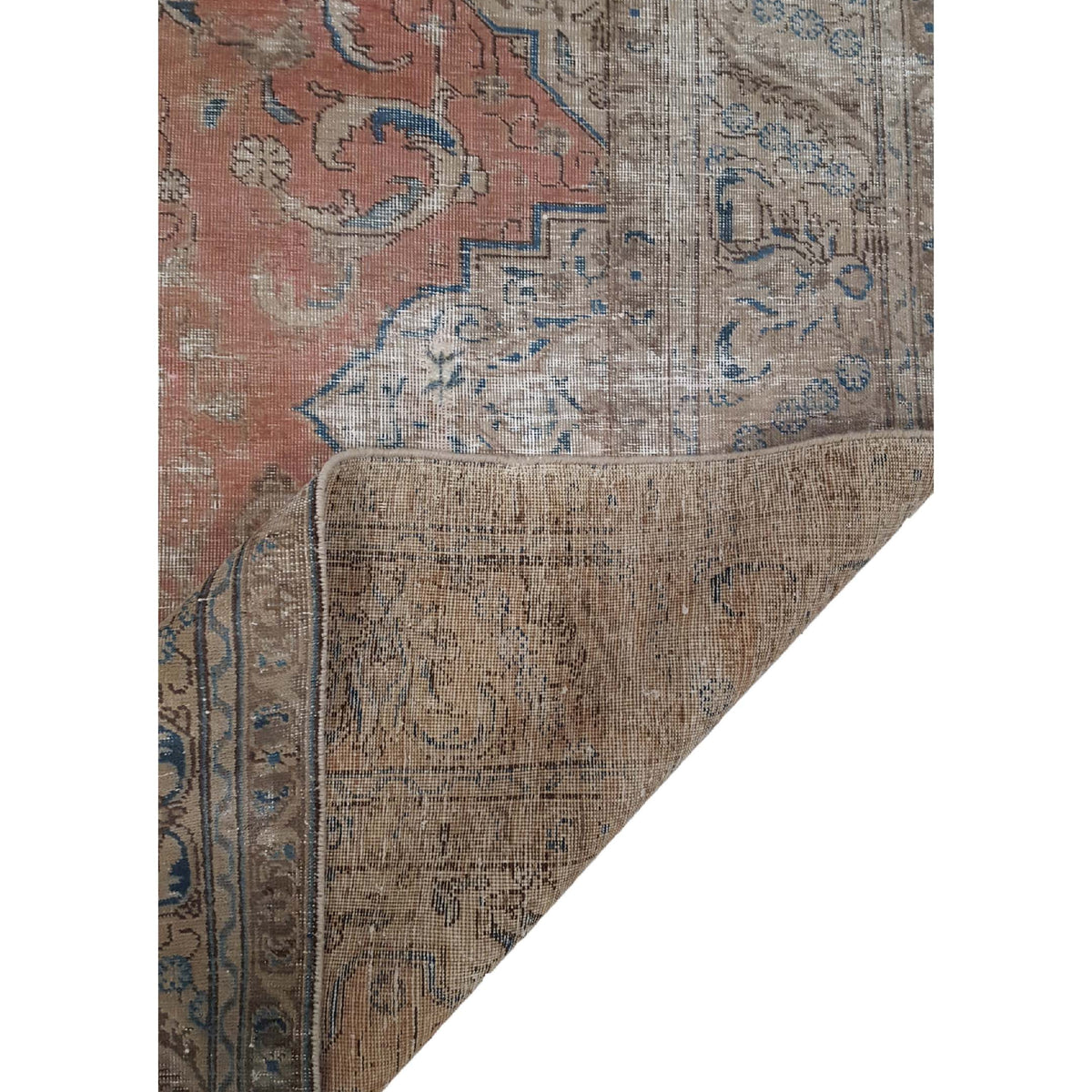 Pacific Vintage 40511 Peach Brown Vintage Hand Knotted Rug