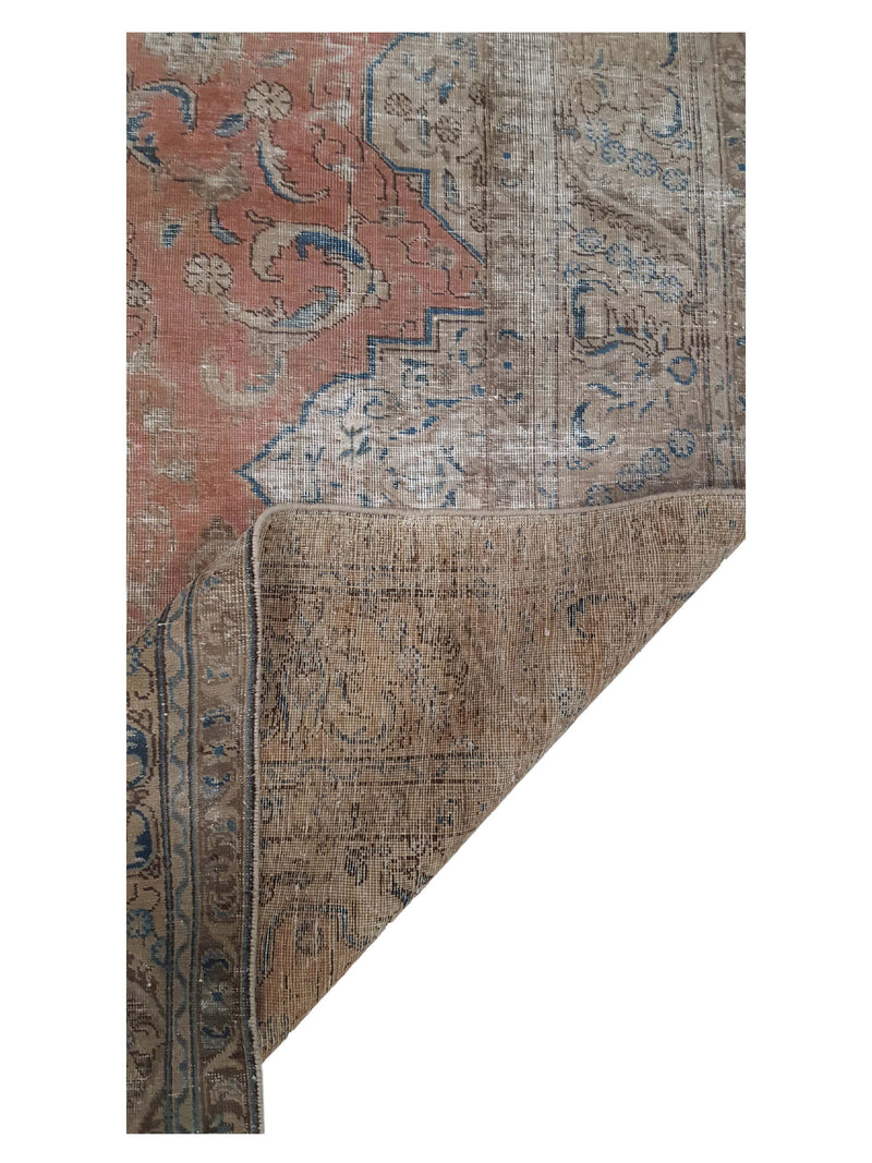 Pacific Vintage 40511 Peach Brown Vintage Hand Knotted Rug