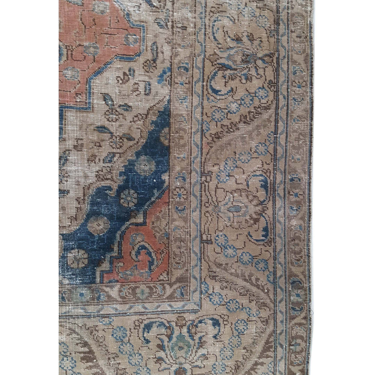 Pacific Vintage 40511 Peach Brown Vintage Hand Knotted Rug