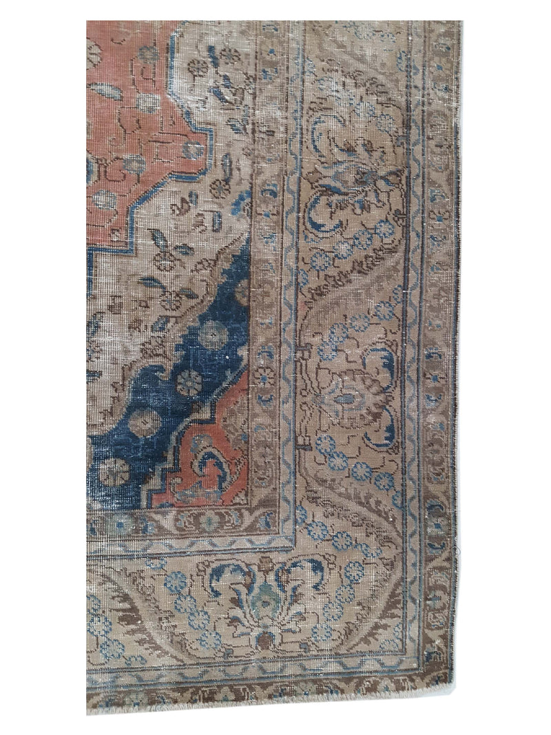 Pacific Vintage 40511 Peach Brown Vintage Hand Knotted Rug