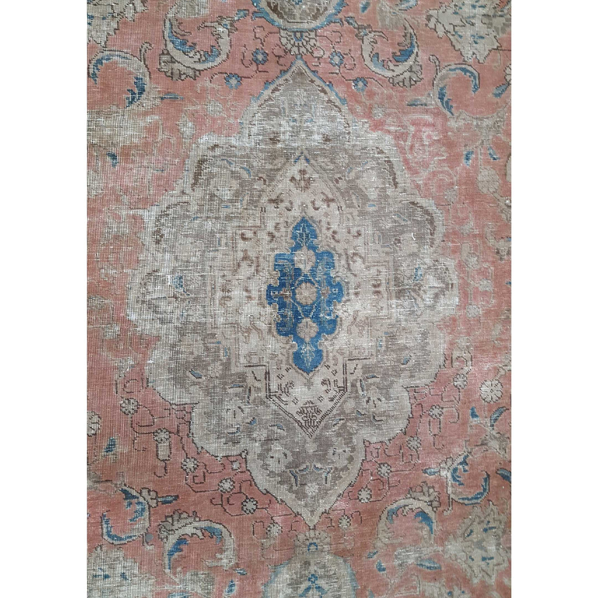 Pacific Vintage 40511 Peach Brown Vintage Hand Knotted Rug