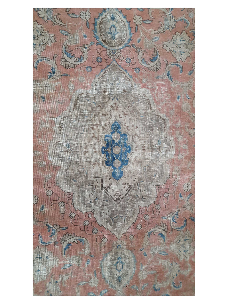 Pacific Vintage 40511 Peach Brown Vintage Hand Knotted Rug