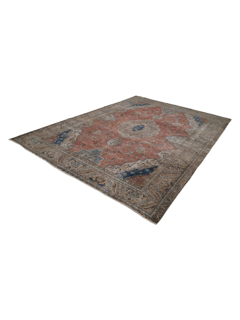 Pacific Vintage 40511 Peach Brown Vintage Hand Knotted Rug