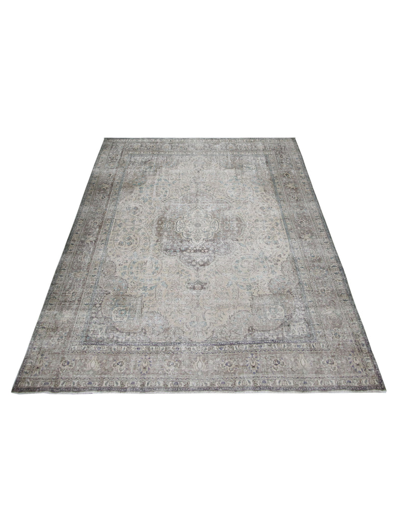 Pacific Vintage 40520 Beige Beige Vintage Hand Knotted Rug