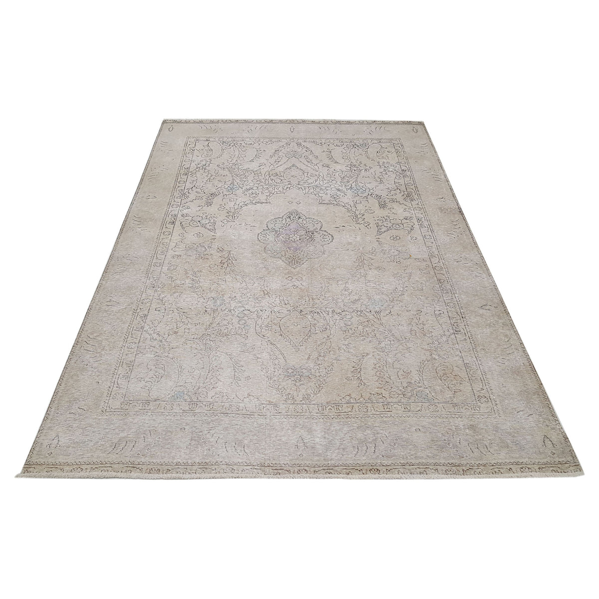 Pacific Vintage 40527 Beige Beige Vintage Hand Knotted Rug