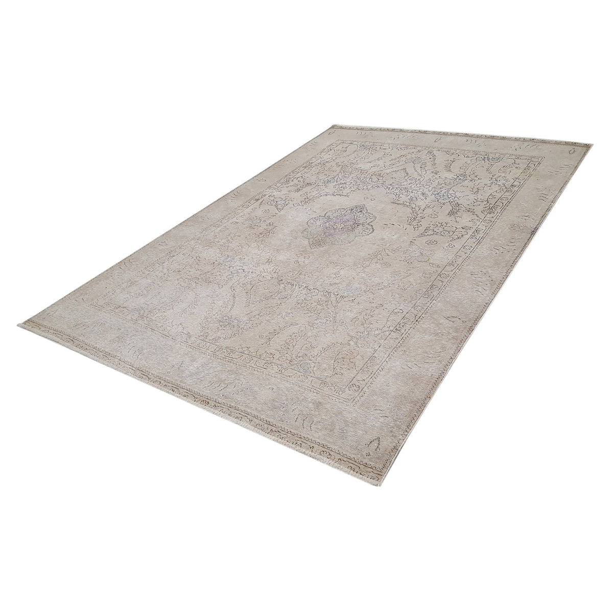 Pacific Vintage 40527 Beige Beige Vintage Hand Knotted Rug