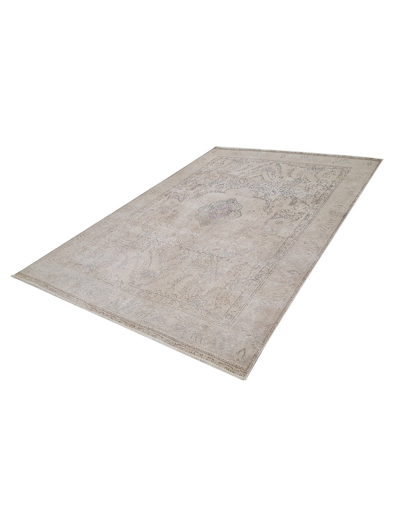 Pacific Vintage 40527 Beige Beige Vintage Hand Knotted Rug