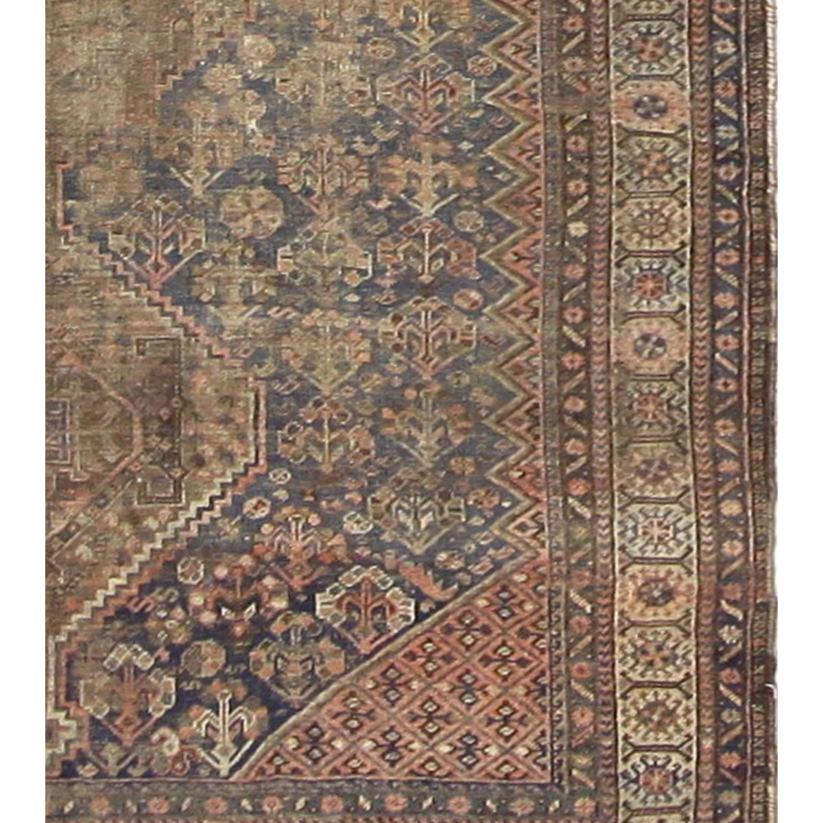 Fasa Antique Shiraz 40571 Blue Coral Traditional Antique Rug