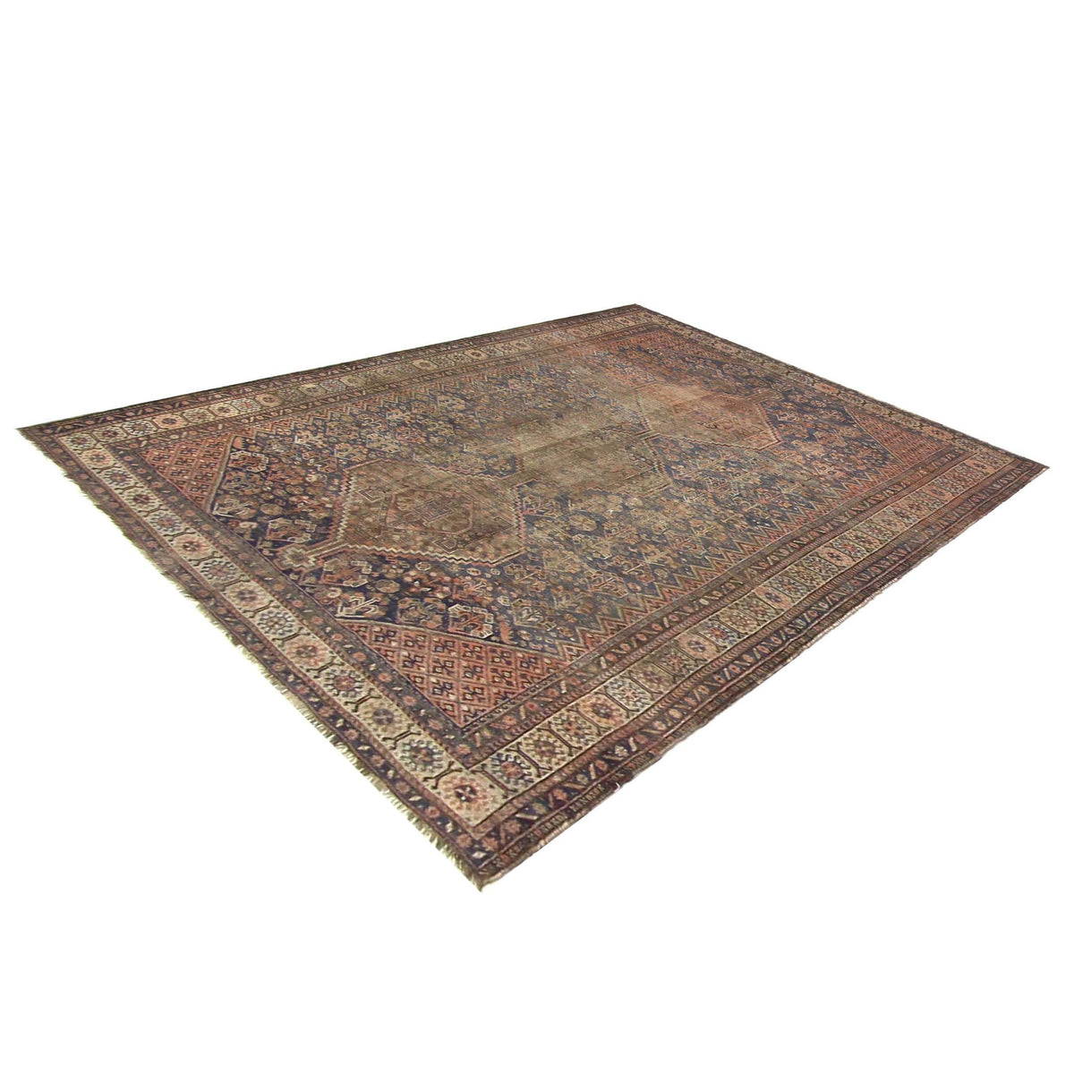 Fasa Antique Shiraz 40571 Blue Coral Traditional Antique Rug