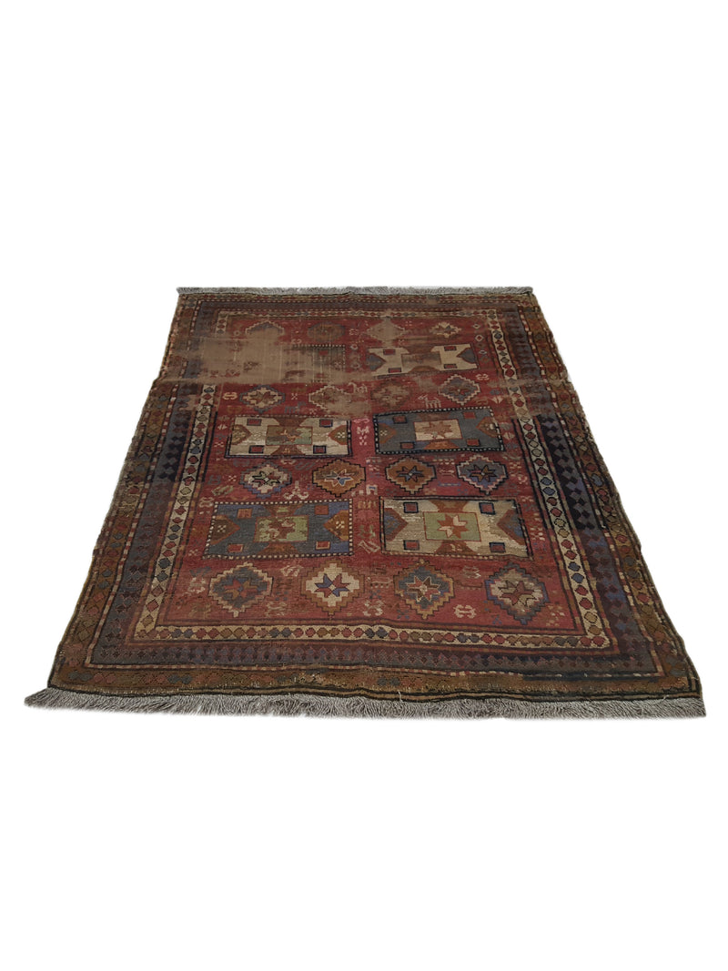 Fasa Antique Kazak 40572 Brick Grey Traditional Antique Rug