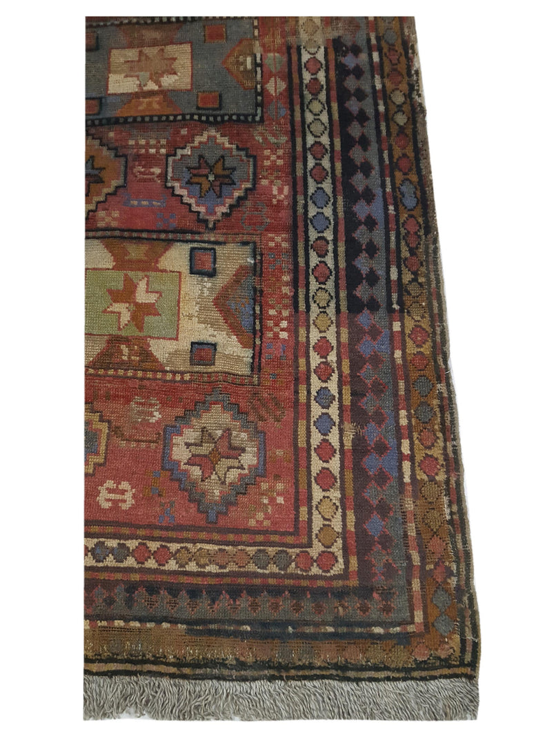 Fasa Antique Kazak 40572 Brick Grey Traditional Antique Rug