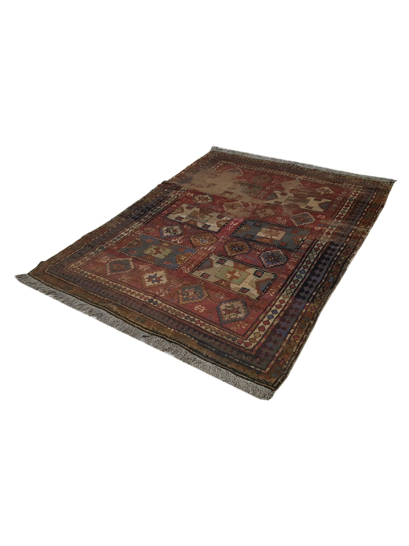 Fasa Antique Kazak 40572 Brick Grey Traditional Antique Rug